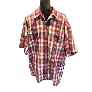 Abercrombie & Fitch Short Sleeve Button-Down Shirt XL Western Cowboy Preppy